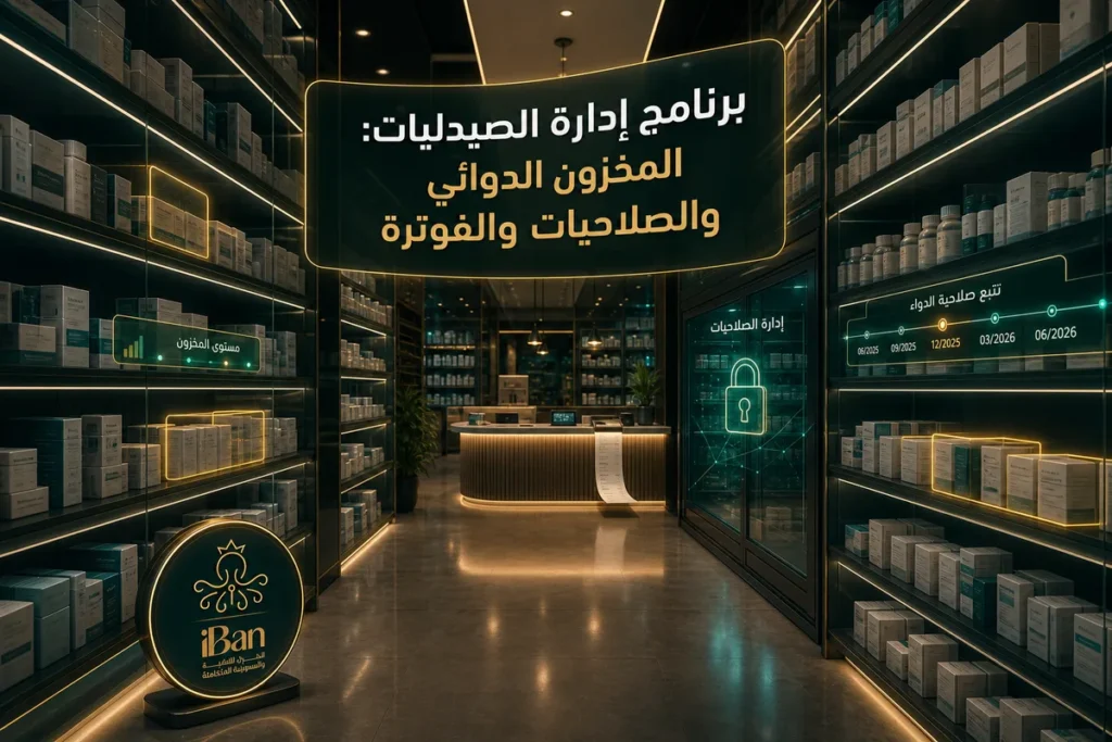 برنامج صيدلية: المخزون الدوائي والصلاحيات والفوترة