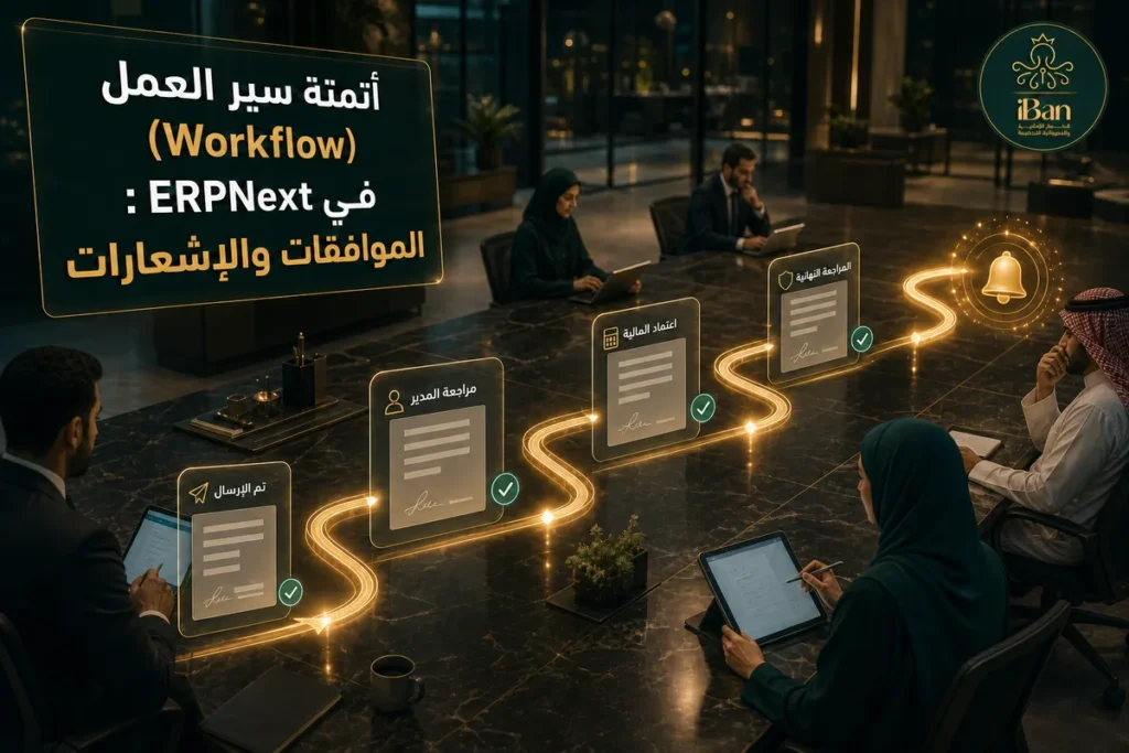 أتمتة سير العمل (Workflow) في ERPNext: الموافقات والإشعارات