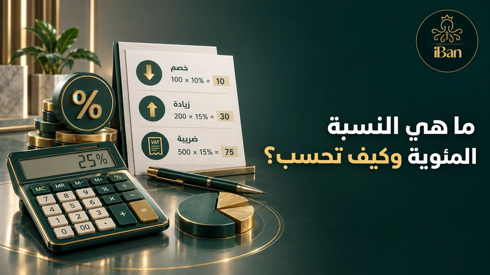 النسبة المئوية تصميم يوضح ما هي النسبة المئوية وكيف تحسب؟