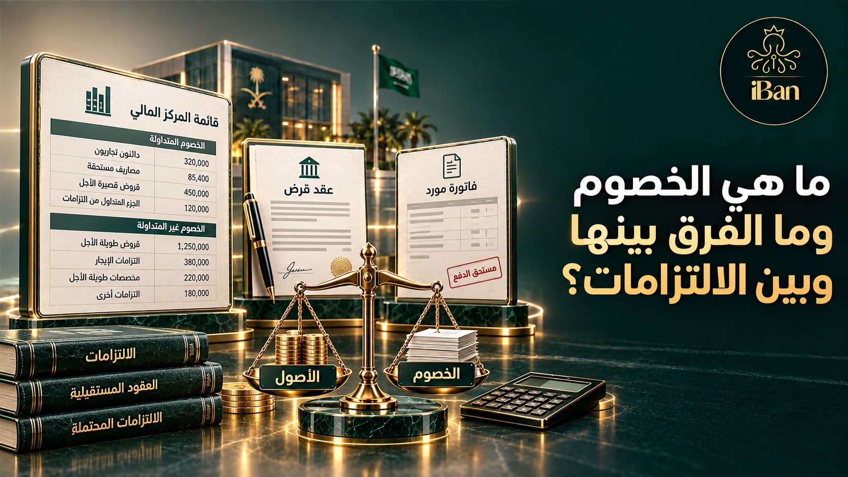 حسابات الخصوم تصميم يوضح ما هي الخصوم وما الفرق بينها وبين الالتزامات؟