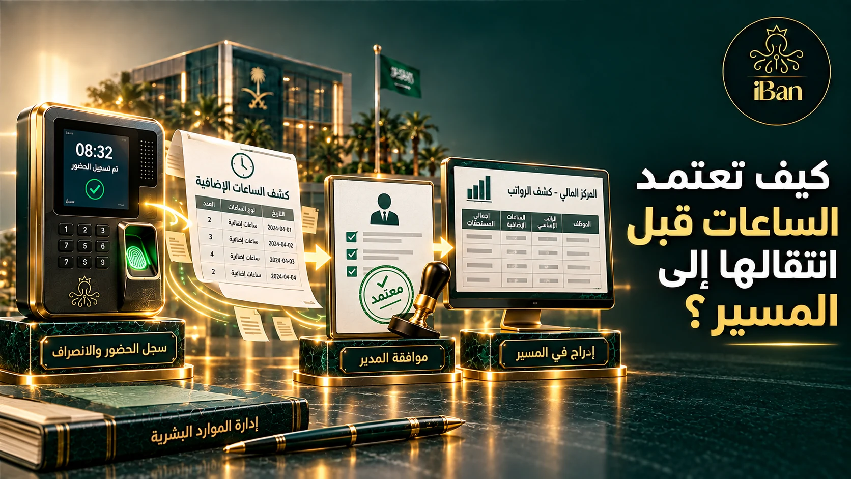تصميم يوضح كيف تعتمد الساعات قبل انتقالها إلى المسير؟