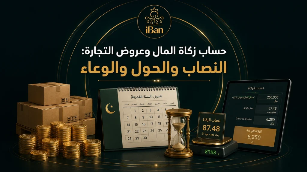 حساب زكاة المال وعروض التجارة: النصاب والحول والوعاء