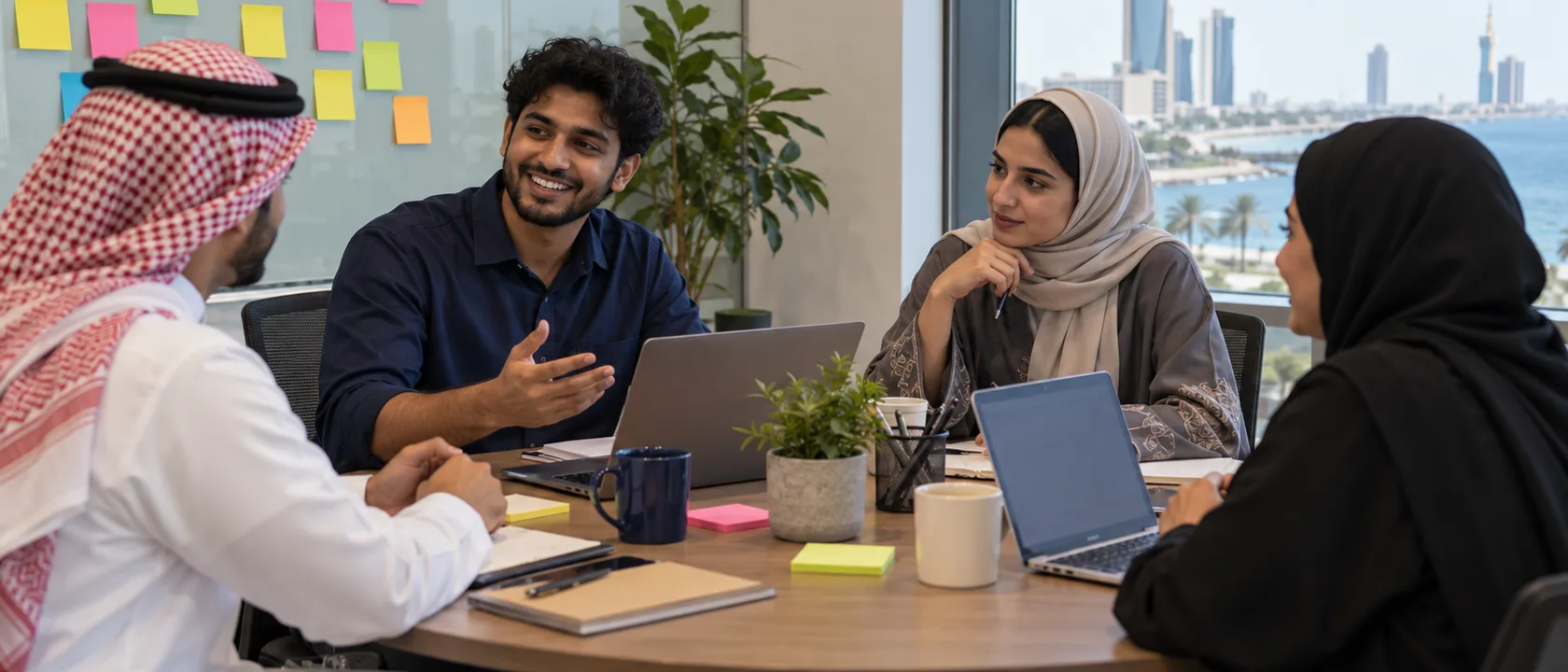 فريق يراجع ملاحظات التشغيل بعد الإطلاق ويقارنها بخطة تطبيق ERP المعتمدة